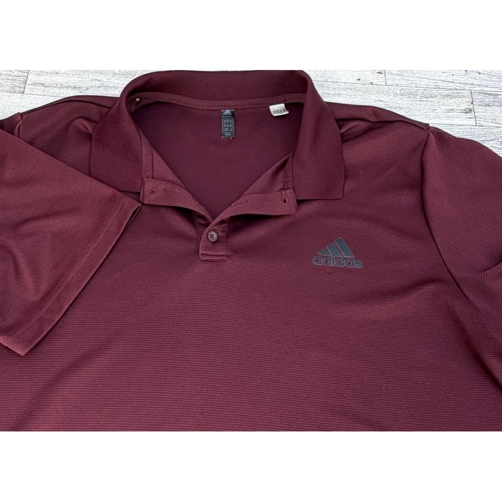 Adidas Prime Green Golf Polo Shirt Mens Golf Shirt Casual Red Crimson XXL 2XL